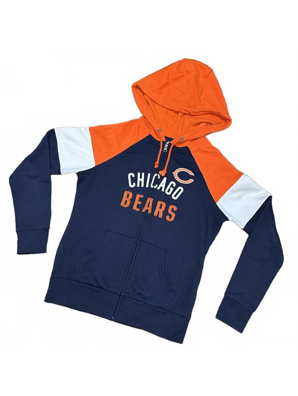 Chicago Bears Sweatshirt Womens XS  Blue Zip Up Hoodie NFL